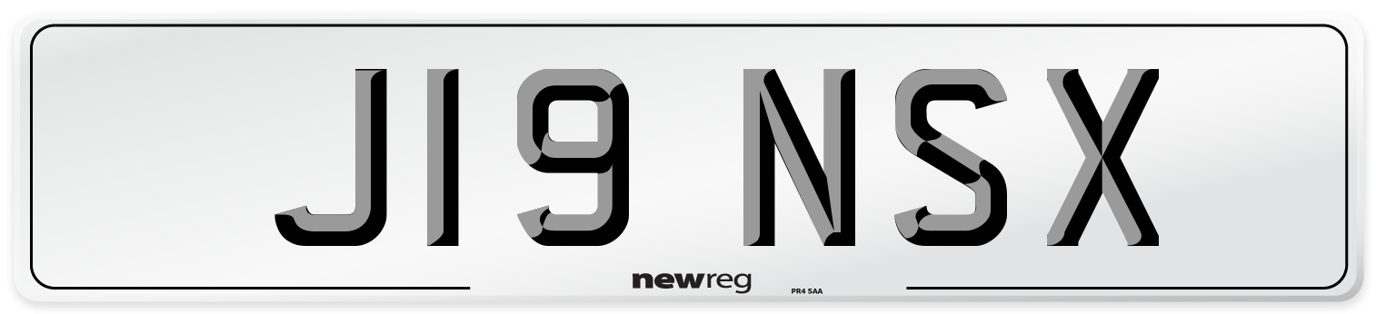J19 NSX Number Plate from New Reg